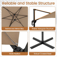 Tangkula 9 FT Cantilever Patio Umbrella for Pool Backyard Garden Deck
