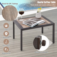 Tangkula 3 Piece Patio Chaise Lounge Set with Coffee Table