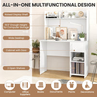 Bureau d'ordinateur Tangkula avec étagère pour chambre à coucher