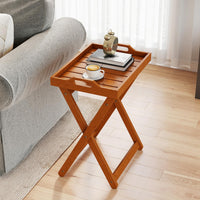 Tangkula Outdoor Wood Tray Table