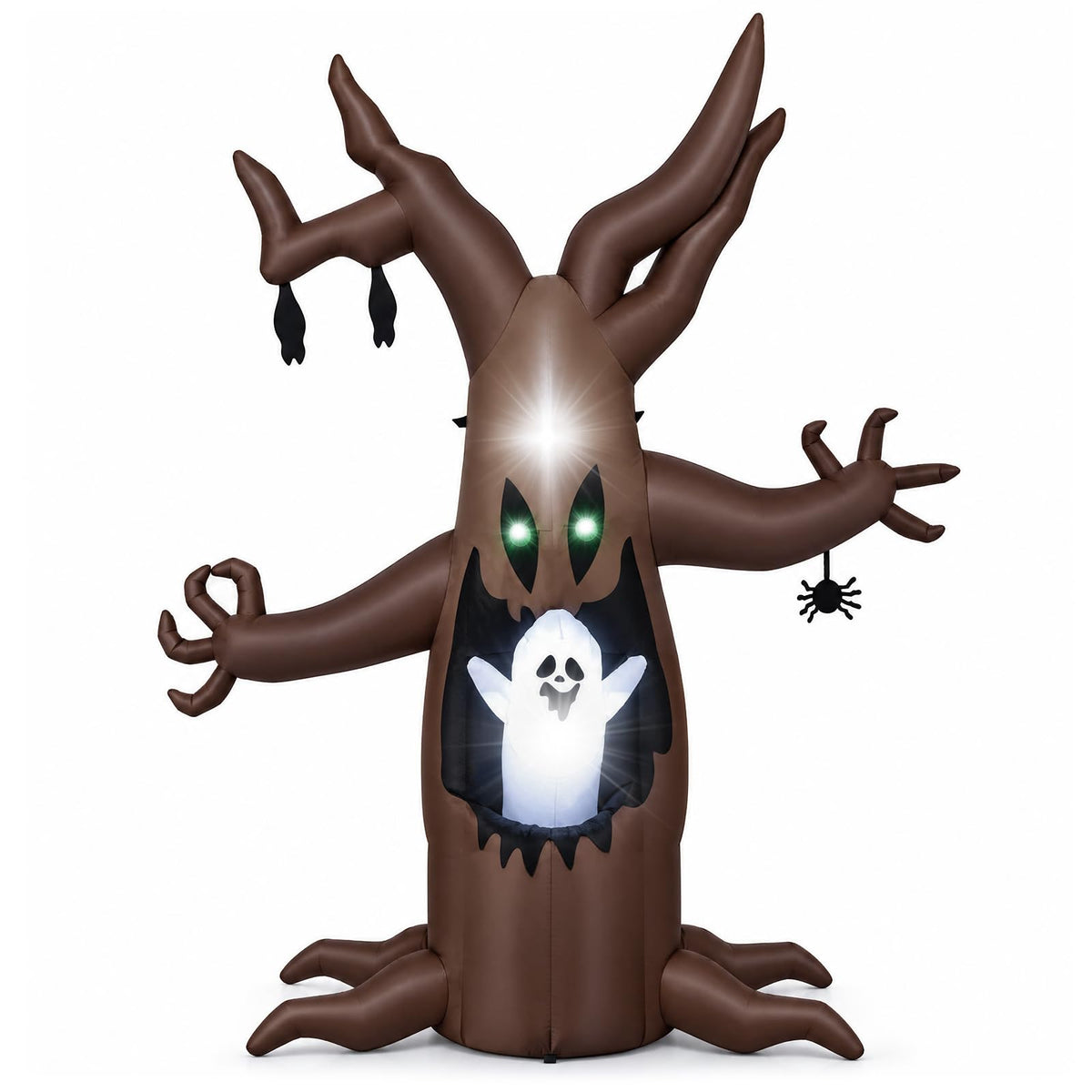 Tangkula 8 FT Halloween Inflatable Dead Tree with Animated Popping Ghost