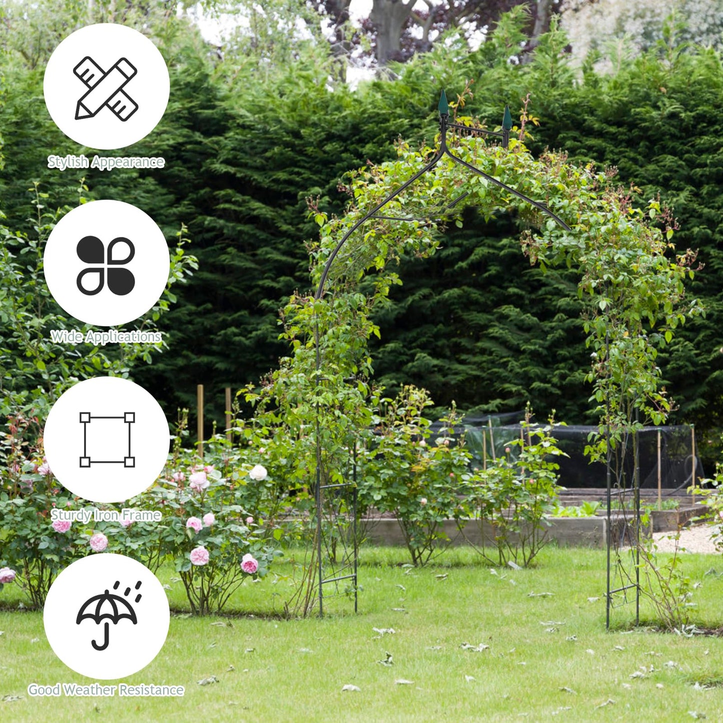 Tangkula 8.4 Ft Gothic Garden Arbor for Wedding