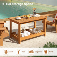 Tangkula Table basse d'extérieur en bois d'acacia