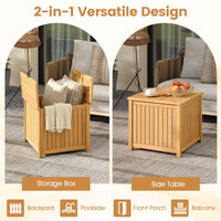 Tangkula 2-in-1 Outdoor Side Table with Storage