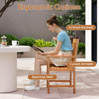 Fauteuils Tangkula en acacia à lattes pour terrasse avec dossier incliné, très résistants