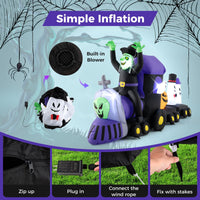 Tangkula 8.2 ft Long Halloween Inflatable Train