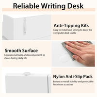 48" White Desk with Storage Bookshelf - Tangkula