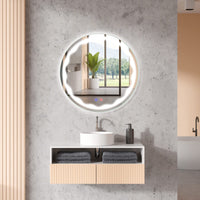 Tangkula 23.5" Round LED Bathroom Mirror