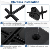 Tangkula 165 Lbs Cantilever Umbrella Base with 2 Wheels