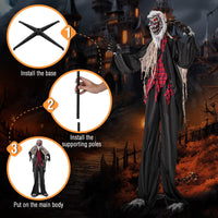Tangkula 8.2 FT Standing Animatronic Werewolf, Scary Halloween Prop with Howling Sounds