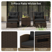 Tangkula Outdoor Chaise Lounge, Patio Wicker Lounge Chair w/ 4-Level Backrest, Heavy-Duty Metal Frame