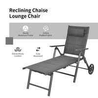 Tangkula Outdoor Folding Padded Lounge Chair W/ 7-Position Backrest
