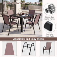 Tangkula Stackable Patio Dining Chairs Set of 4