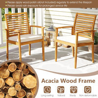 Tangkula 7 Piece Patio Acacia Wood Dining Set for 6