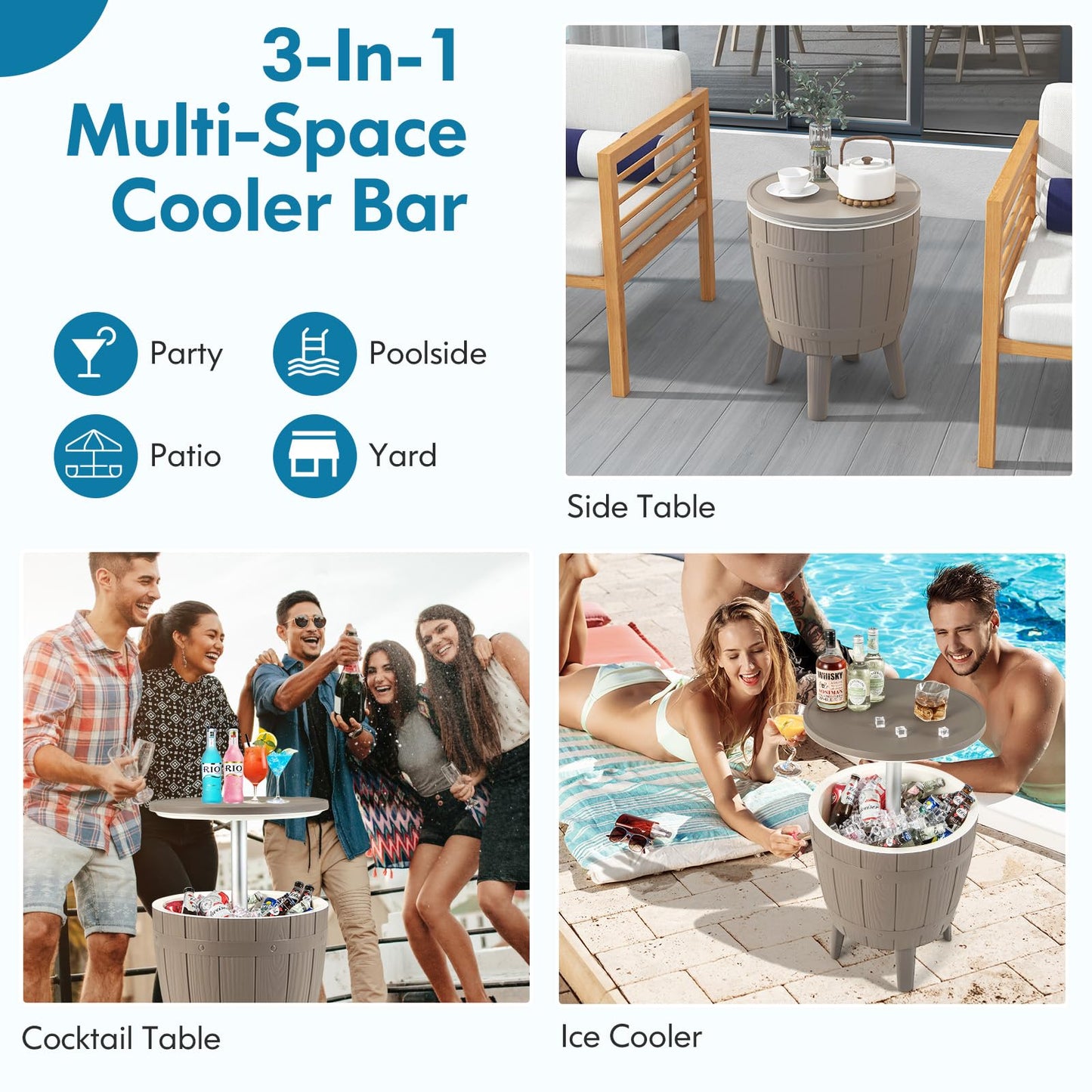Tangkula 10 Gallon Cooler Bar Table