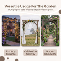 Tangkula 85" Wood Garden Arch Trellis for Backyard Lawn Patio Garden Entrance