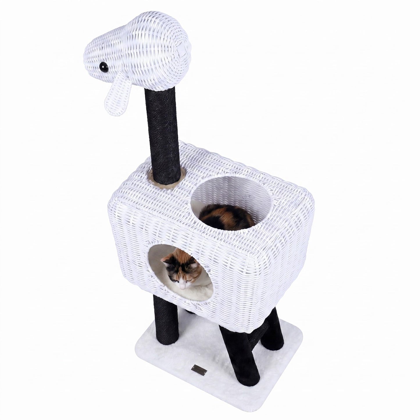 Tangkula 43 Inch Modern Rattan Cat Tree