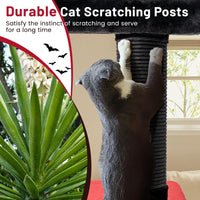 Tangkula Gothic Cat Tree, 53 Inch Black Cat Tower with Coffin Cat Bed, Spider Pompom & Spring Balls