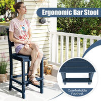 Tangkula Patio HDPE Barstool | Outdoor High Top Bar Chair w/Backrest & Footrest (1/2/4)