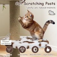 Tangkula Arbre à chat esthétique à imprimé vache de 76 cm avec condo à 2 portes et perchoir supérieur rembourré
