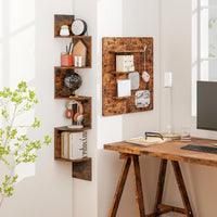 Tangkula 5-Tier Corner Shelf Wall Mount Farmhouse Floating Corner Bookshelf