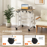Tangkula Mobile Stand Up Desk, Adjustable Computer Desk, Height Adjustable and Special Tilting Surface Design