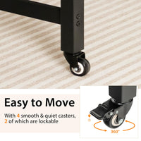 Mobile Computer Desk, Simple Style Rolling Home Office Desk Study Table Writing Desk
