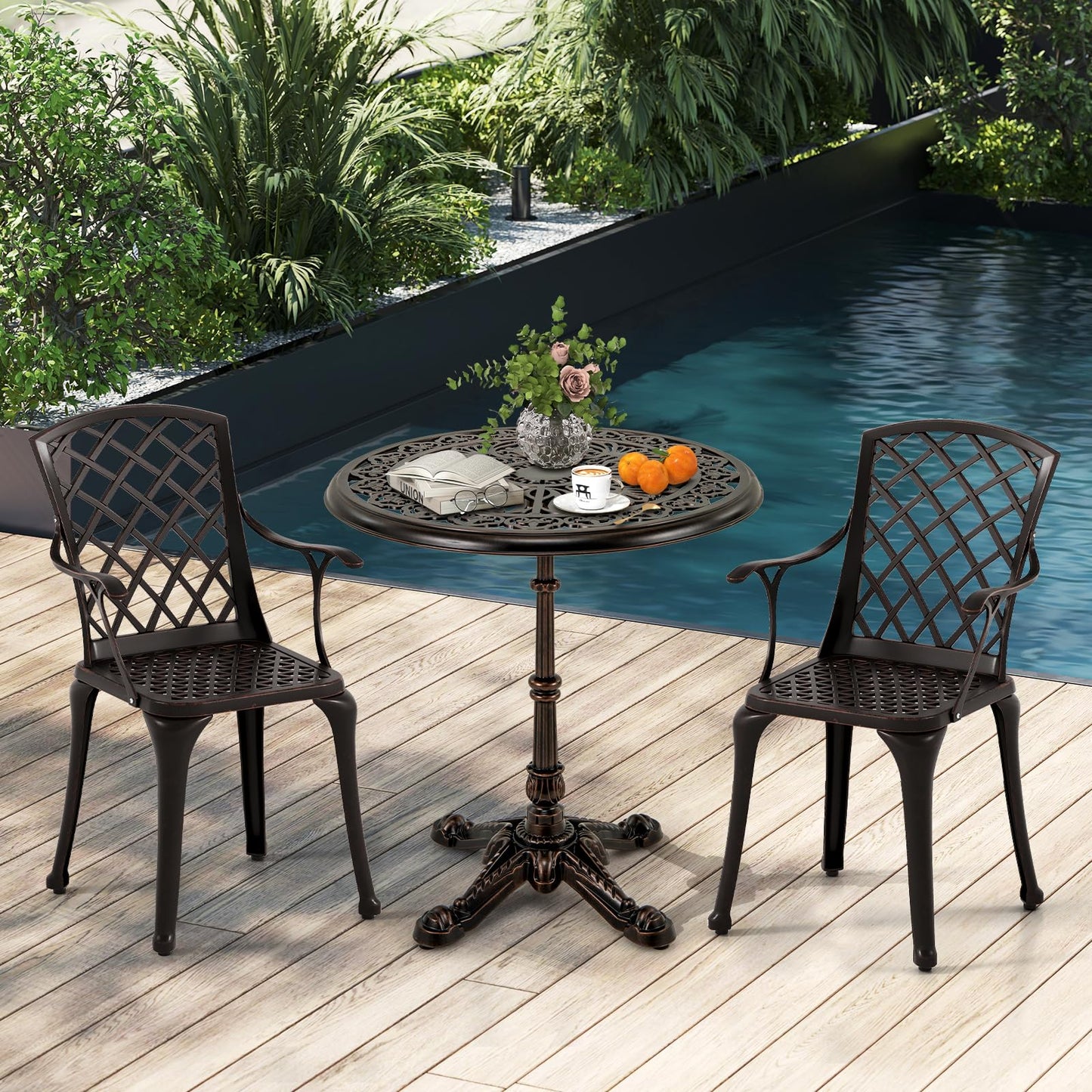 Tangkula Table de Jardin d'Extérieur 35,4 Pouces