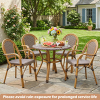 Tangkula Outdoor French Bistro Chairs Hand-Woven PE Wicker Patio Chairs(2/4)