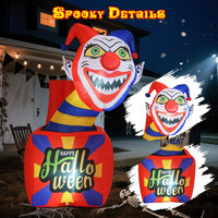 Tangkula 5 Ft Halloween Inflatable Clown with LED Lights for Indoor Outdoor Porch