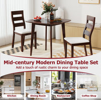 Tangkula Dining Table Set for 2, Kitchen Table and Chairs Set of 2 with Cushioned Seat