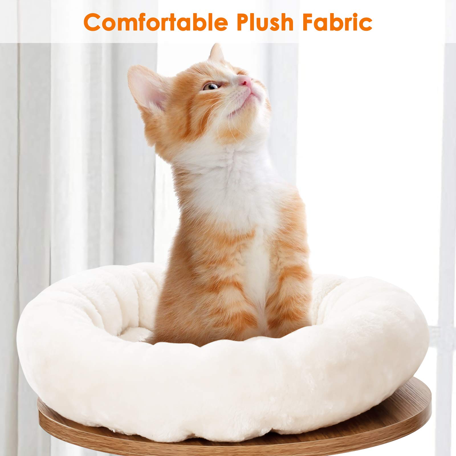 Modern Wood Cat Tree, 46 Inches Cat Tower with Platform - Tangkula