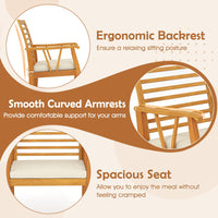 Tangkula Patio Chairs Set of 2/4 with Inclined Backrests and Slatted Seats
