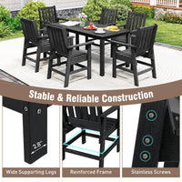 Tangkula HDPE Patio Dining Chairs Set of 2/4 with Wide Armrests