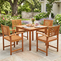 Tangkula Outdoor Acacia Wood Dining Chairs Set