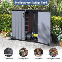 Tangkula 23.5 Cu.ft Outdoor Storage Shed with Floor & Lockable Door