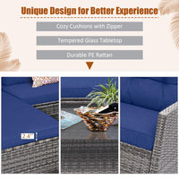 Tangkula 4 Pieces Rattan Conversation Set