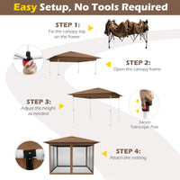 Tangkula 11.5x11.5 FT Pop Up Gazebo Heavy-Duty Metal Frame