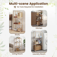Tangkula 5-Tier Solid Wood Bookshelf for Home Office
