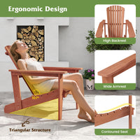 Tangkula Adirondack Chair | Solid Wood Garden Chair with High Backrest (1/2/4)