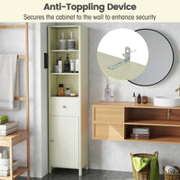 Tangkula 67" Tall Bathroom Cabinet Narrow Floor Cabinet