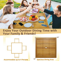 Tangkula 5 Pieces Patio Dining Set with 1.9” Umbrella Hole
