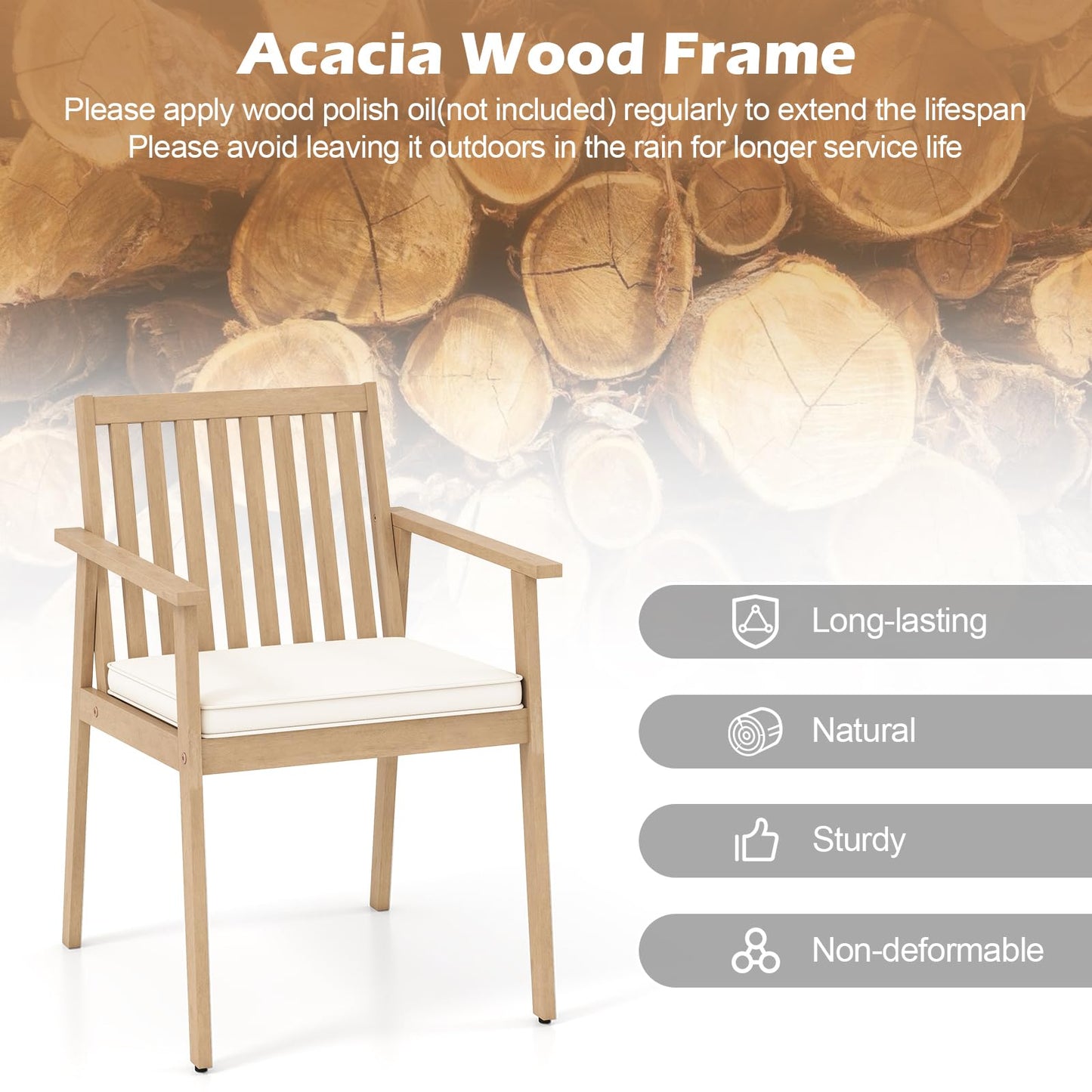 Tangkula 2/4 Pieces Patio Dining Chairs