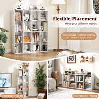 Grande bibliothèque horizontale sur pied Tangkula avec 8 étagères ouvertes et 2 kits anti-basculement