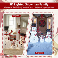 Tangkula 4.1 FT Pre-Lit Xmas 3D Snowman Set with 270 LED Lights