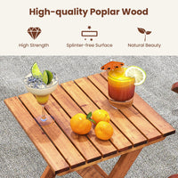 Tangkula 3-piece Outdoor Poplar Wood Rocking Bistro Set