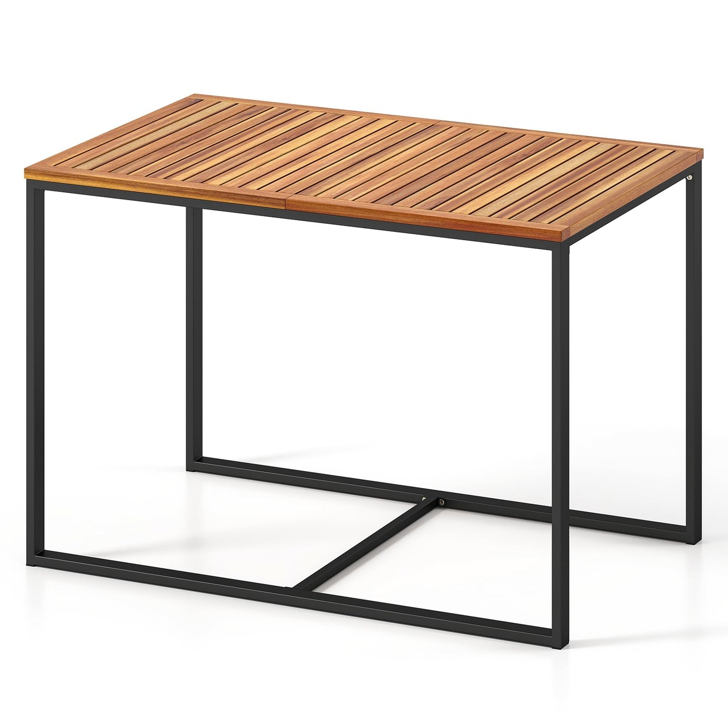 Tangkula Acacia Wood Patio Dining Table
