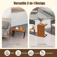 Tangkual 2-in-1 Patio Acacia Wood Side Tables