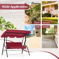 Tangkula 3 Person Porch Swing with Cushions & Canopy