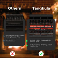 23-Inch Infrared Quartz Electric Fireplace Insert with Remote Control, 1500W - Tangkula
